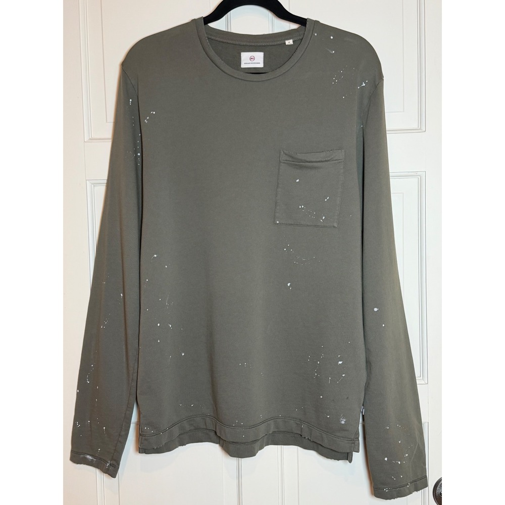 AG Adriano Goldschmied Paint Splatter Long Sleeve Pocket Sweatshirt M